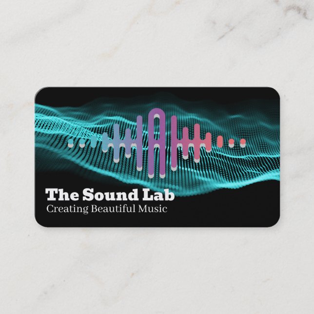 Carte De Visite Graphiques de ondes sonores | Logo de note de musi (Devant)