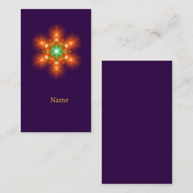 Carte De Visite Graphisme de fleur à néon futuriste (Devant / Derrière)