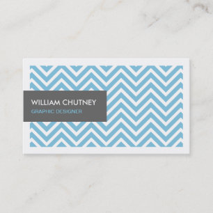 Carte De Visite Graphiste - Bleu clair Chevron Zigzag
