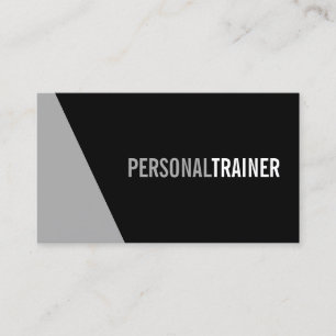 Carte De Visite Gras Black and Grey Personal Trainer