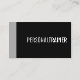 Carte De Visite Gras Black and Grey Personal Trainer
