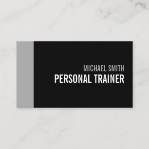 Carte De Visite Gras Black and Grey Personal Trainer