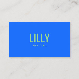 Carte De Visite Gras Colbalt Blue Lime Green Typographie