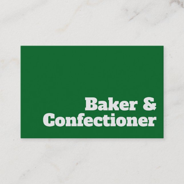 Carte De Visite Gras & Efficaces Baker & Confectioner Design (Devant)
