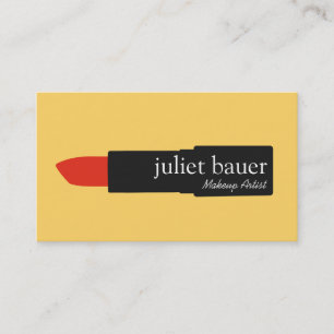 Carte De Visite Gras Jaune maquillage moderne Artiste Lipstick Bea