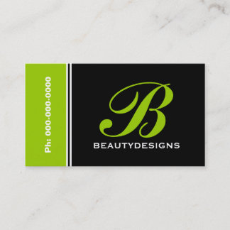 Carte De Visite Gras monogramme citron vert noir accrocheur oeil