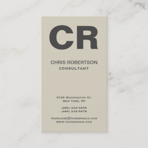 Carte De Visite Gras Monogramme moderne minimaliste