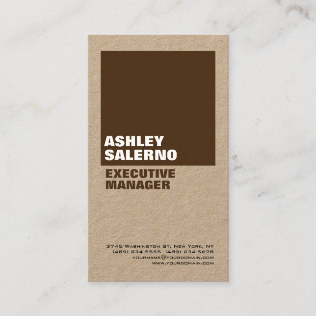 Carte De Visite Gras Plain Professionnel Minimaliste Personnalisé  (Devant)