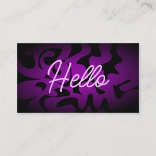 Carte De Visite Gras Super noir violet Lilac Hello Neon Glow