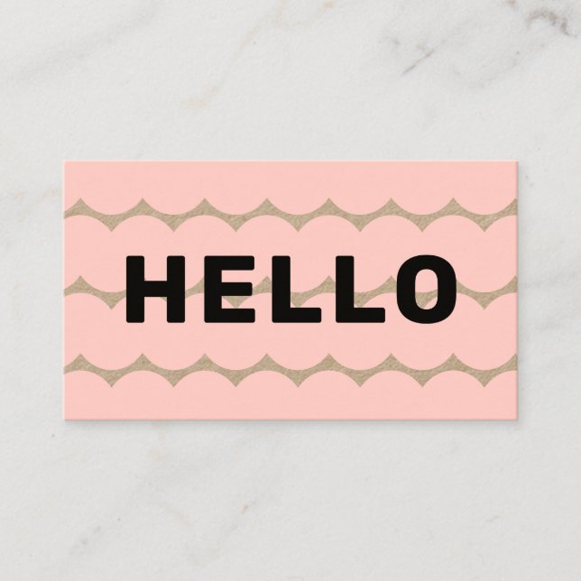 Carte De Visite Gras Super Squiggles noir clair rose Kraft (Devant)