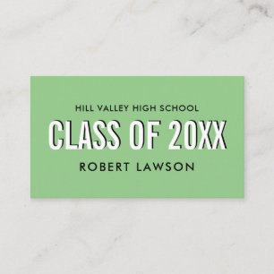 Carte De Visite Grass Green Class Graduation Name Social Icon