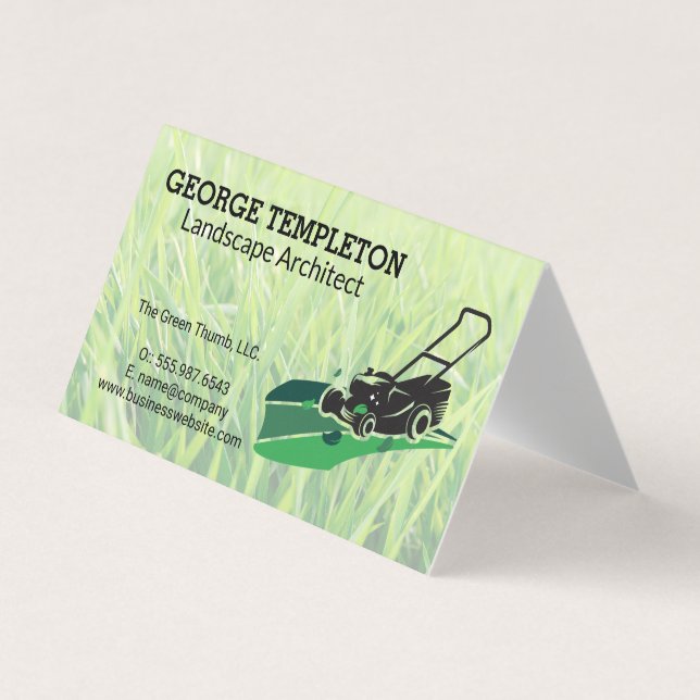 Carte De Visite Grass | Lawn Mower | Landscaping Industry (Devant)