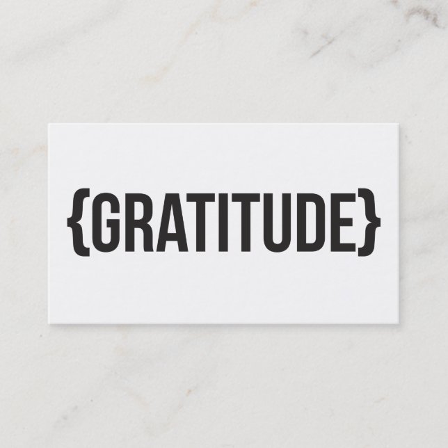 Carte De Visite Gratitude - encadrée - noire et blanche (Devant)