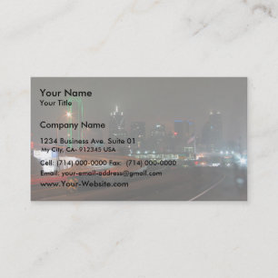 Carte De Visite Gratte-ciel avec le néon à Dallas du centre dans