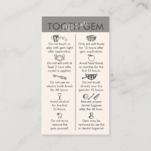 Carte De Visite Gray Beige Physique Imprimé Jeu de dents Après-soi