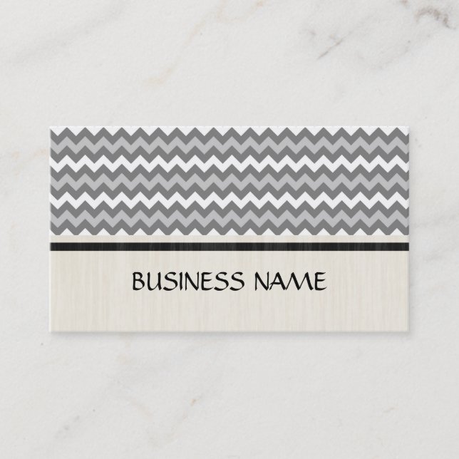 Carte De Visite Gray Chevron Zigzag Motif (Devant)