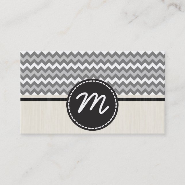 Carte De Visite Gray Chevron Zigzag Motif 2 (Devant)