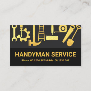 Carte De Visite Gray Layers Gold Handyman Outils Accueil Rénovati