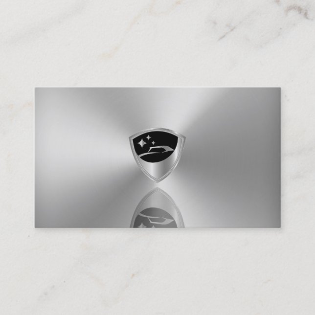 Carte De Visite Gray silver metallic logo car detailing  (Devant)