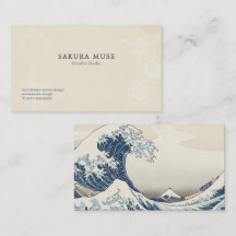 Great Wave Inspired Japanese Business Card
