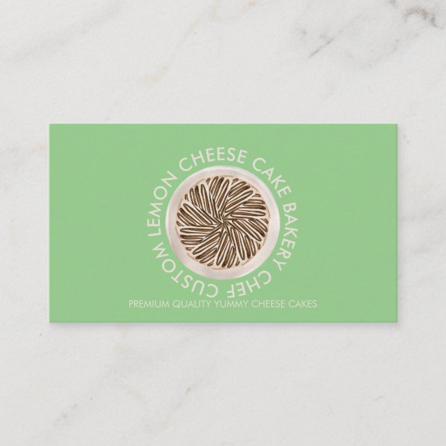 Carte De Visite Green Bakery Cake Pastry Chocolate cheesecake (Devant)