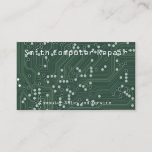 Carte De Visite Green Circuit Board Arrière - plan Art Motif