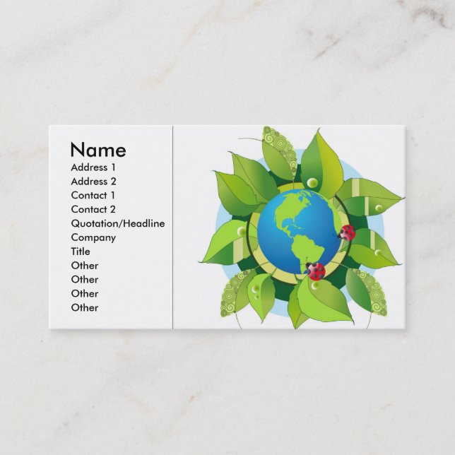 Carte De Visite Green_Earth (2), Nom, Adresse 1, Adresse 2, Co... (Devant)