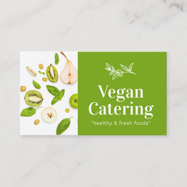 Carte De Visite Green Food Healthy Nutrition Detox Vegan Bakou (Devant)