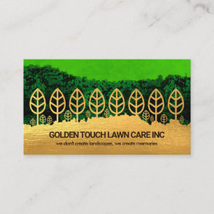 Carte De Visite Green Grunge Forest Gold Tree Layer Pelouse Care