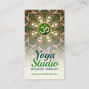 Carte De Visite Green Love Energy Meditation Mandala Yoga