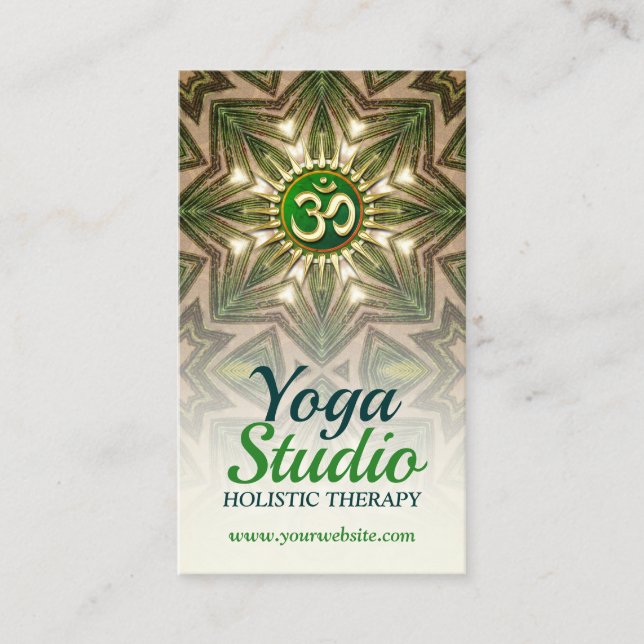 Carte De Visite Green Love Energy Meditation Mandala Yoga (Devant)