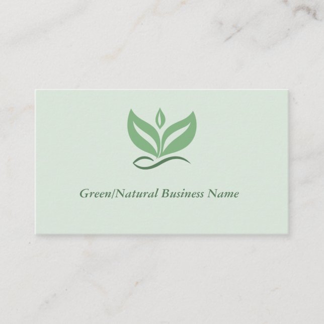 Carte De Visite Green or Natural Business Card (Devant)