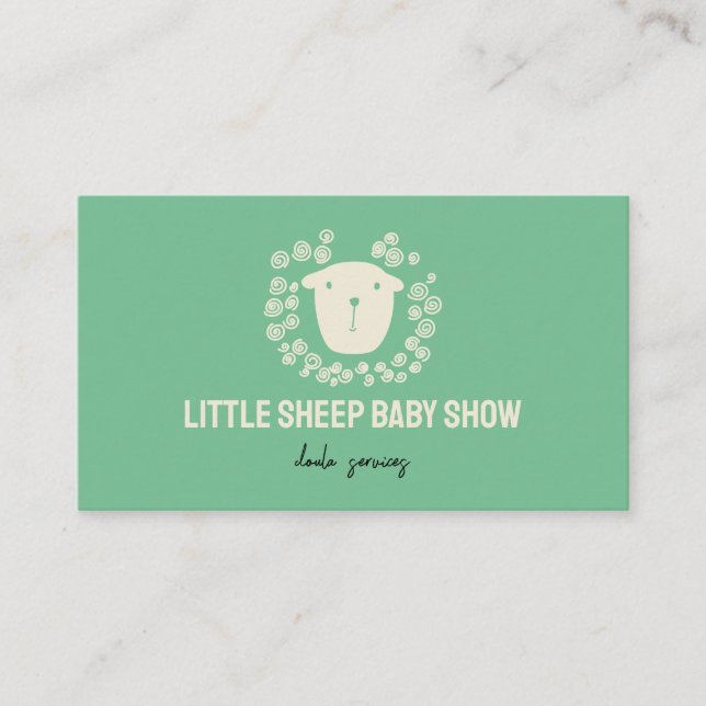 Carte De Visite Green Sheep Nouvel Enfant Né Doula (Devant)