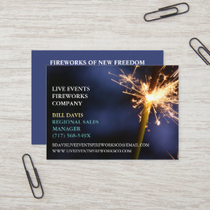 Carte De Visite Green Sparkler Juillet 4 Boutique Ventes Feux d'ar