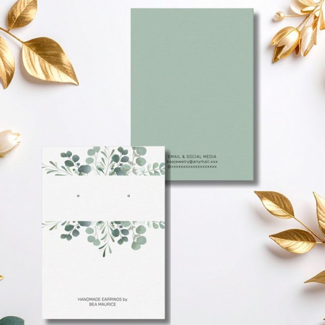 Carte De Visite Greenery Earring Display Holder Card (Créateur téléchargé)