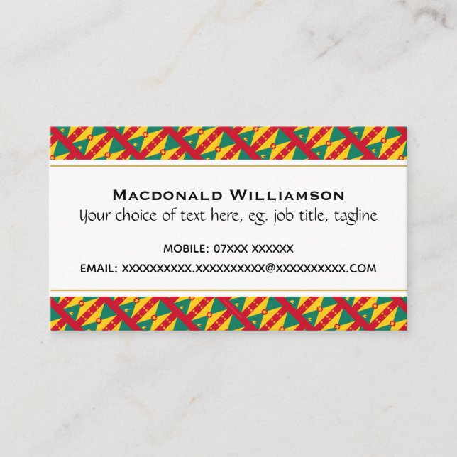 Carte De Visite GRENADA Écriture chrétienne Jean 3:16 (Devant)