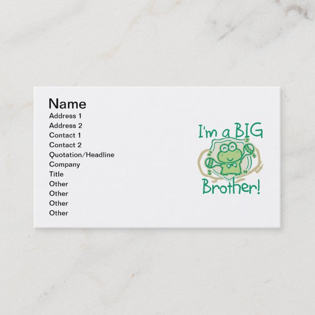 Carte De Visite Grenouille Big Brother (Devant)