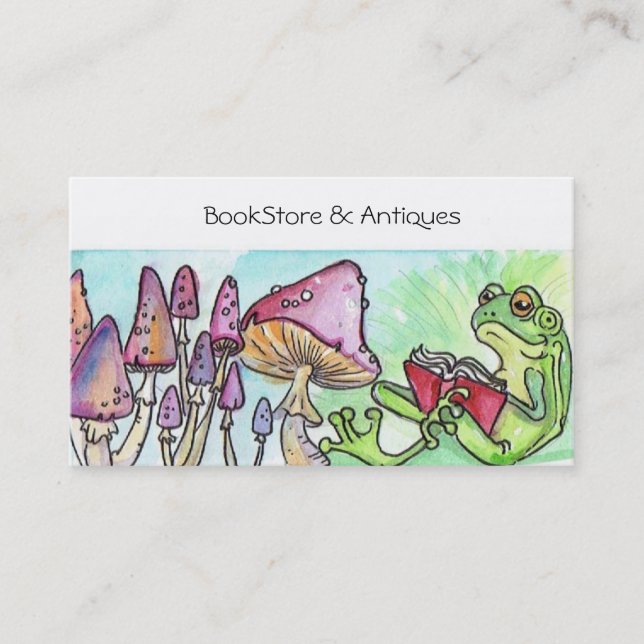 Carte De Visite Grenouille de lecture (Devant)