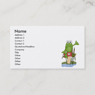 Carte De Visite grenouille idiote assise sur un champignon