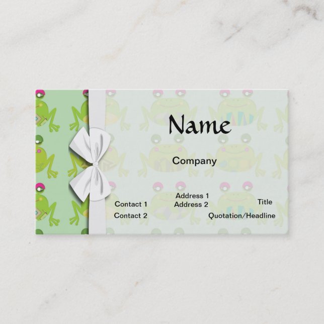 Carte De Visite grenouilles funky froggy (Devant)