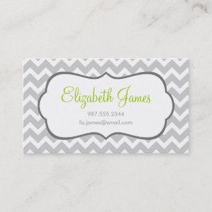 Carte De Visite Grey Chevron