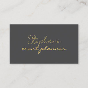 Carte De Visite Grey Gris Or Jaune doré Nom personnalisé tendance