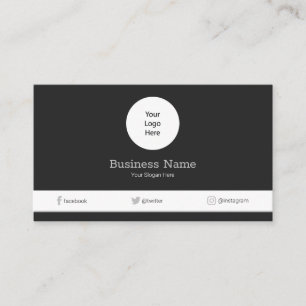 Carte De Visite Grey Your Logo Modern Social Media Icon