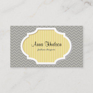 Carte De Visite Grey Zigzag, Grey Chevron, Motif géométrique