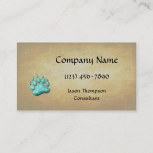 Carte De Visite Griffe d'ours de turquoise du Faux 3D
