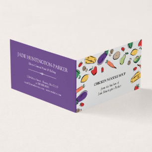 Carte De Visite Griffonnages de nourriture - étiquette faite