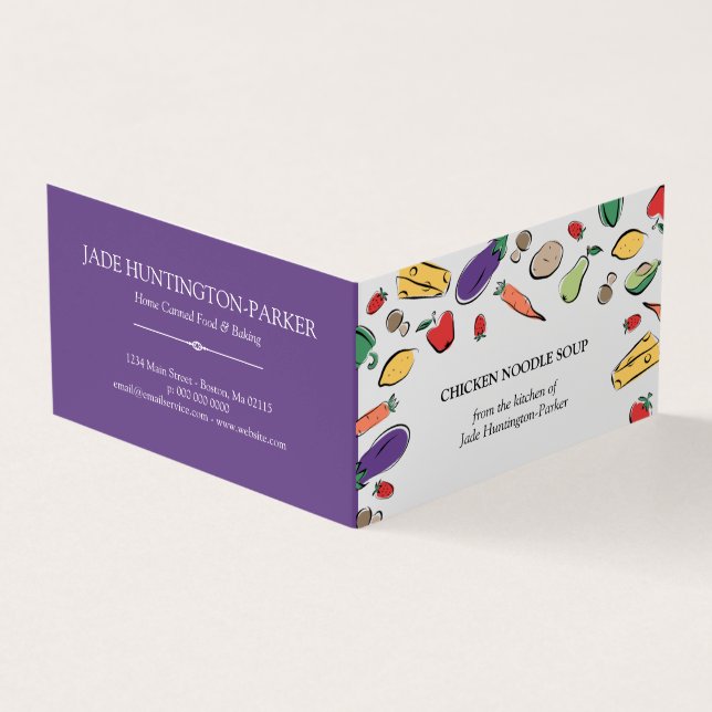 Carte De Visite Griffonnages de nourriture - étiquette faite (Extérieur)