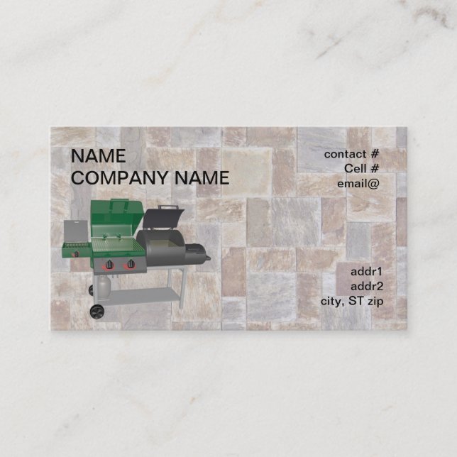 Carte De Visite gril combiné de BBQ de fumeur (Devant)