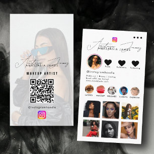 Carte De Visite Grille d'alimentation photo Influencer Code QR noi