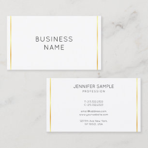 Carte De Visite Grilles d'or de l'entreprise Blanc moderne élégant